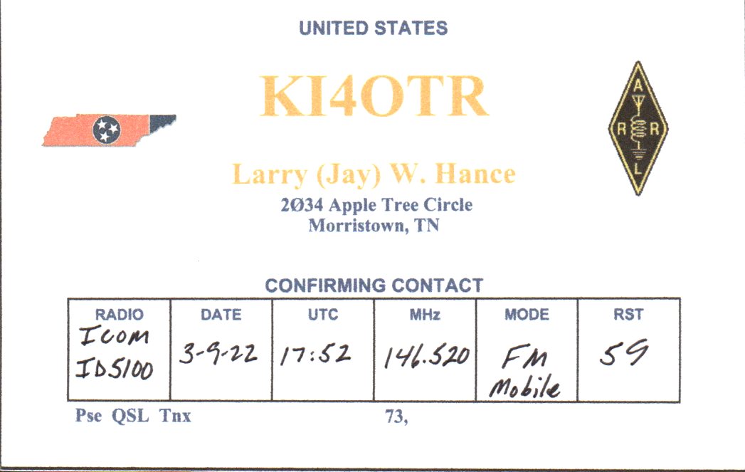 KI4OTR QSL front