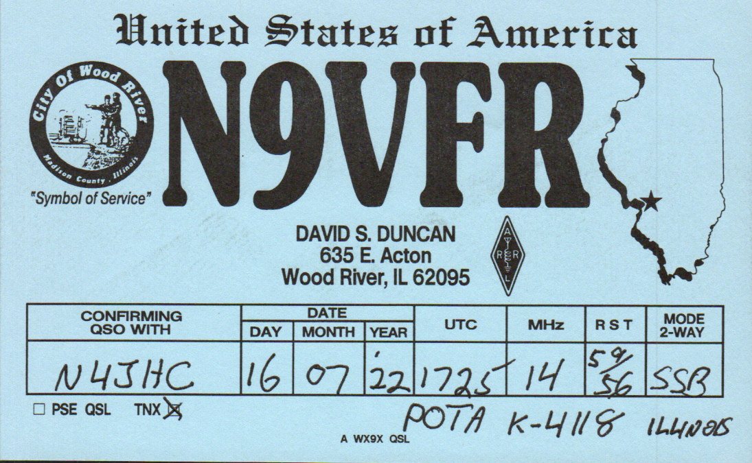 N9VFR QSL front